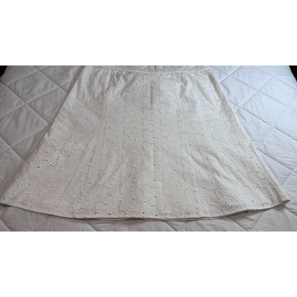 Vintage Appleseeds White Eyelet Skirt Size Petite XL